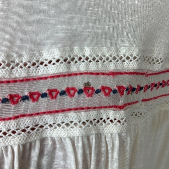 Free People Cream El Mirage Embroidered Peasant Short Sleeve Top XS - Picture 4 of 8